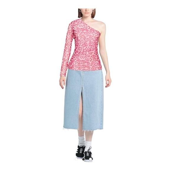 Baum Und Pferdgarten Jamaica One Shoulder Top Pink Leopard NWOT - Picture 5 of 7